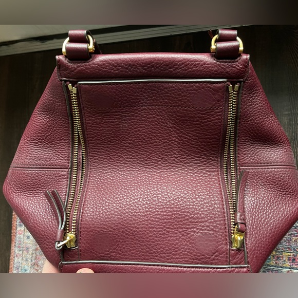 GUC Tory Burch Half Moon Satchel Claret / Burgundy - Picture 10 of 12